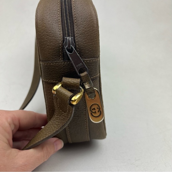 Gucci Vintage Ophidia Leather Web Green and Red Strip Textured Crossbody Handbag - Picture 6 of 15